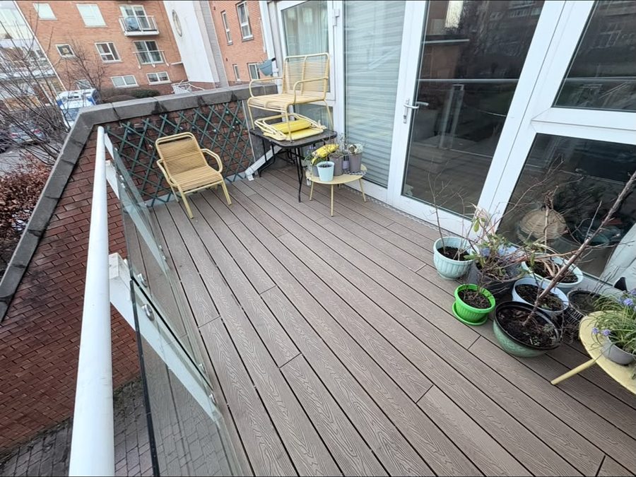 Balcony with new decking boards